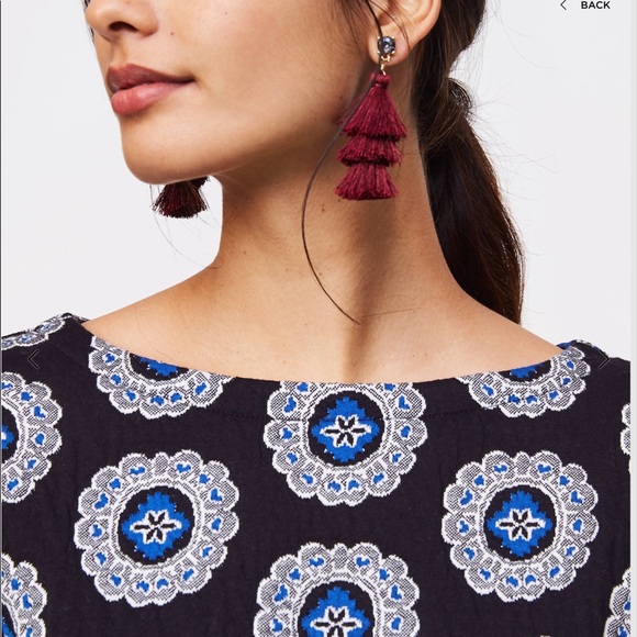 ANN TAYLOR LOFT SP MEDALLION SLIT SLEEVE DRESS - Picture 4 of 7